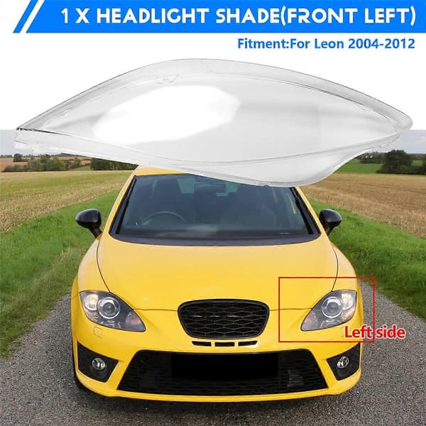 For Seat Leon 2004-2012 Bil Frontlykt Linse Skall Frontlykt Deksel B