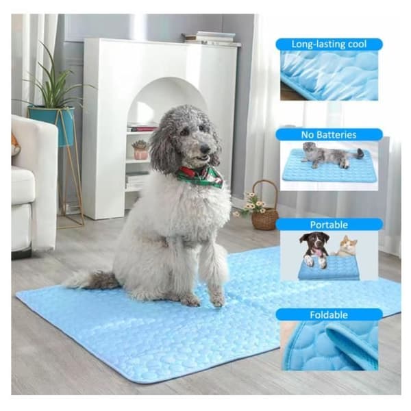 Kølemåtte - 100 x 70 cm - Stor - Selvkølende materiale - Til hunde og katte