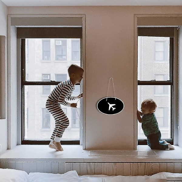 Mini Træ Tavle Hængende Skilt Beskedtavle Rustik Bryllupsfest DIY Hjemmeindretning (sort 1 stk)