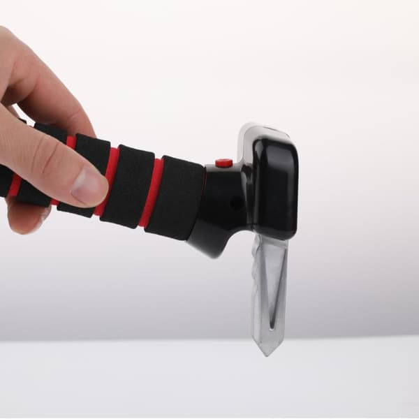 Car Entry and Exit Aid - Multifunctional Handle with Emergency Hammer & Seatbelt Cutter - Blue/Black