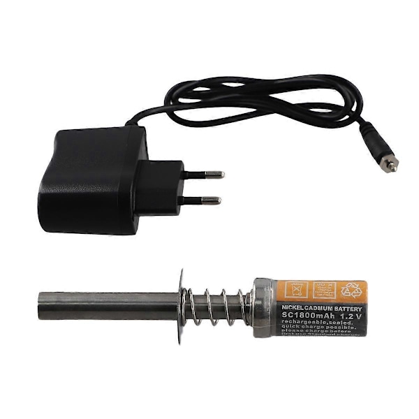 For RC Nitro 1.2 V 1800MAH 3600mah Glødepluggtenner Passer for RC Bil 1/8 1/10 80101 Oppladbar Lader, EU-kontakt