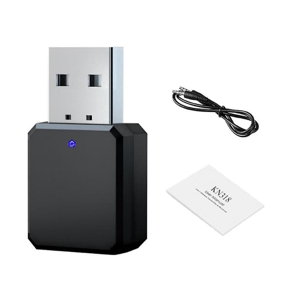 Bluetooth 5.1 Bilsett Trådløs Musikk 3.5Mm Aux Usb Strøm Lydmottaker Adapter