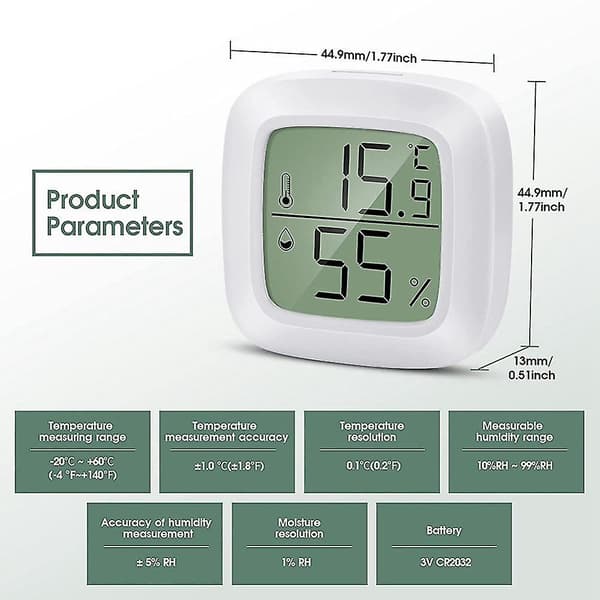 Mini LCD Digital Termometer Hygrometer, 3-pack, Fuktighetsmätare Termometer Inomhus Lämplig för Babyrum, Seniorrum
