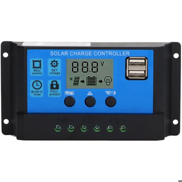 100A PWM Solladdningsregulator för 12V/24V Paneler, LCD-display, Fotovoltaisk Regulator