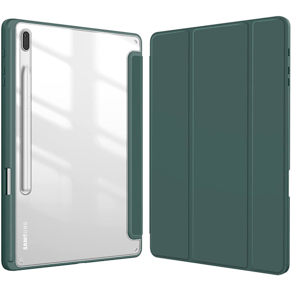Samsung Galaxy Tab Iin S7 Fe/s7 + Plus 12.4''2021 (sm-t730/sm-t736) Tablet Klf, Tab S7 Fe, Automatisk Vgning/Sovetilstand Iin Nce Effaf Arka Kapak Samsung Tab S