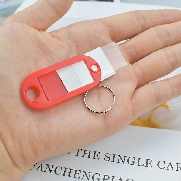 Nøglemærker med Split Ring 20 STK Nøglevedhæng Etiketter ID Nøglering Mærker til Bagage Kæledyrsnavn Memory Stick Mærker, 10 Farver