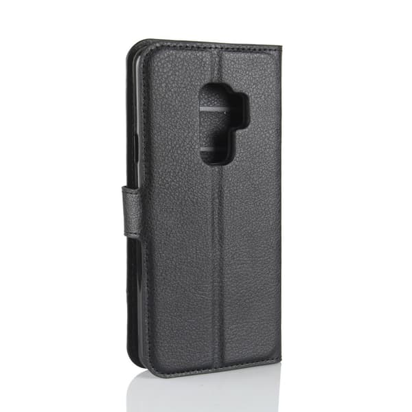 Samsung Galaxy S9 Plus Lompakkokotelo Nahka Musta