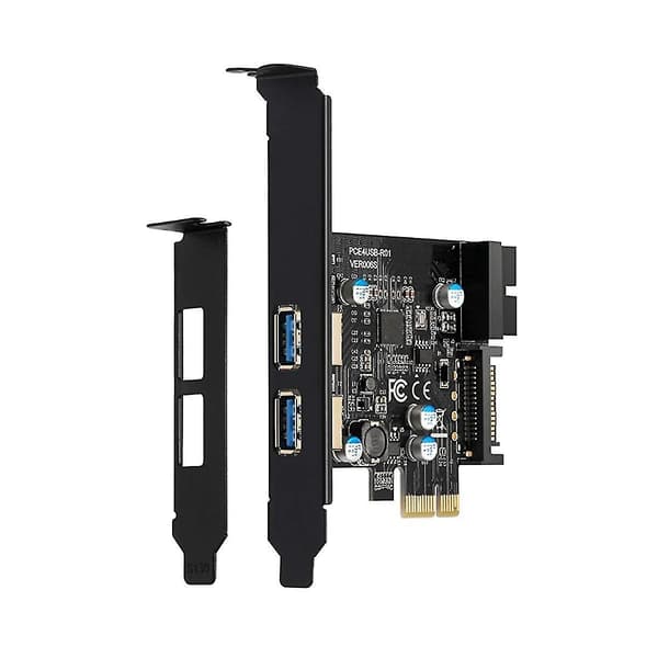 PCI-e 1x till USB 3.2 Gen1 USB3.2 Typ-C Frontadapterkort 2 Portar (Typ C + Typ A) Utbyggnadskort