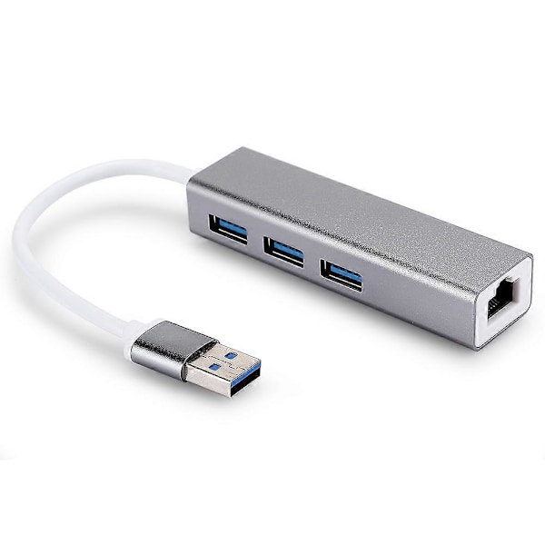 DM HE83 Aluminiumlegering Kablet Netværkskort 100M USB 3.0 HUB Adapter USB til RJ45