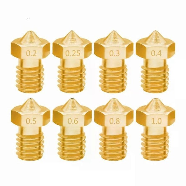 3D-skrivarmunstyckesset - 8 st E3D-V5 V6 M6 Gänga Varma Munstycken 1.75/0.5mm
