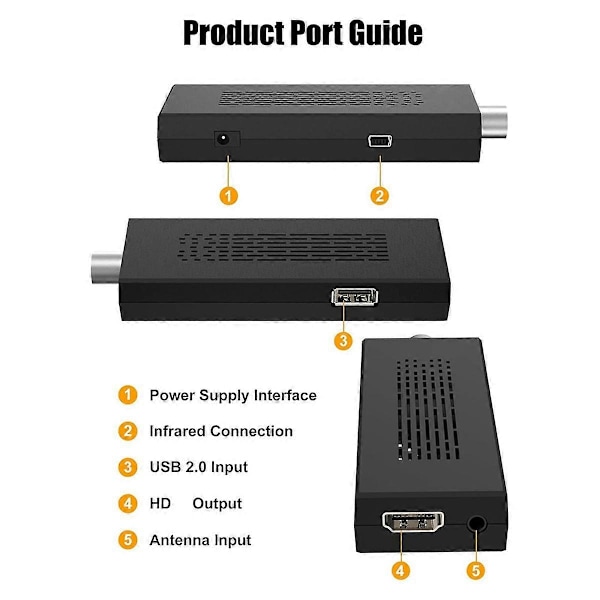 Digital Converter Box, ATSC TV Tuner Skjult Bag TV, TV Optagelse & Afspilning, TV Tuner + 1080P/AV Output EU Stik