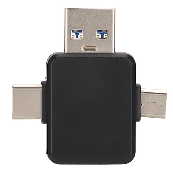 Svart Android USB 3-i-1-adapter för dataöverföring och laddning - Multifunktionell