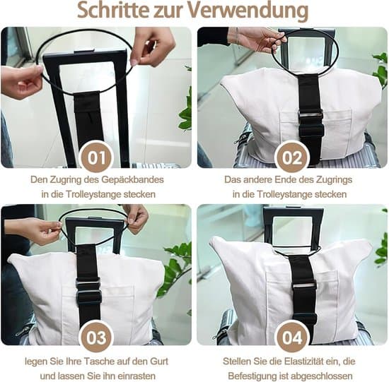 Bagagestropper - kuffertstropper - bagagesikkerhedsstropper - justerbare spænder - 3-pak - sort