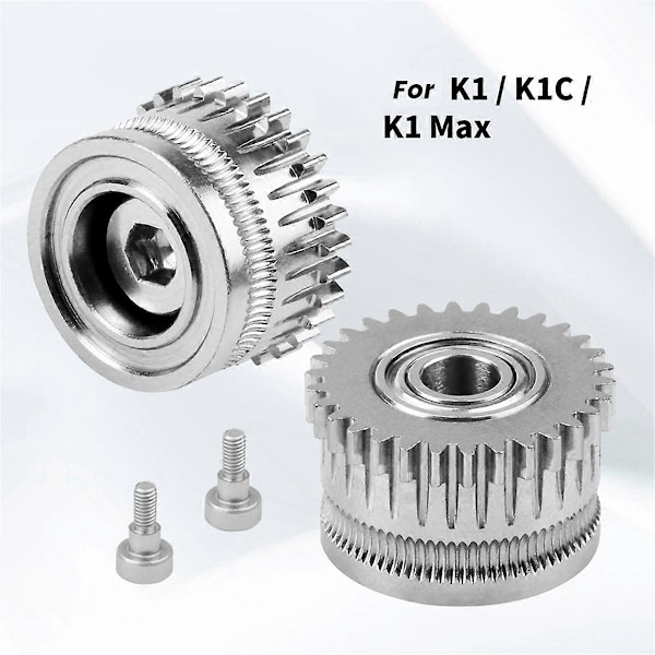 Härdat Stål Extruder Växel för K1/K1C/K1 Max/Ender3v3/V3Plus Slitstark Dubbelväxel