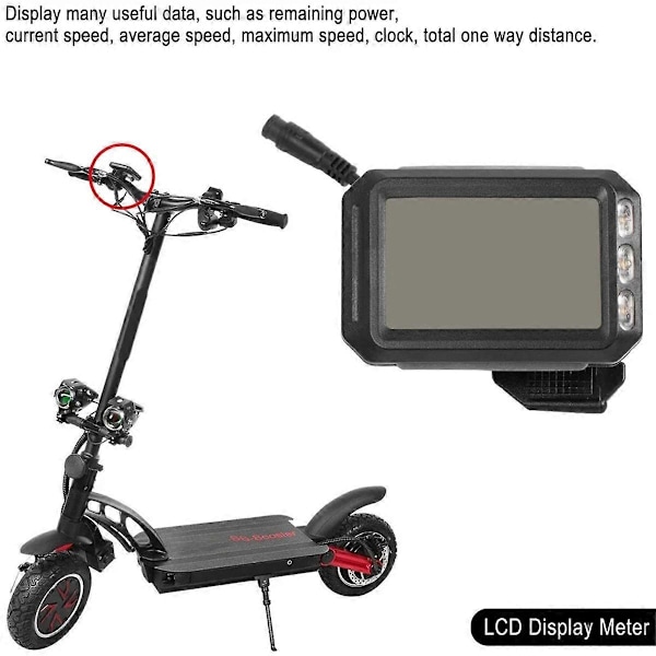 Elektrisk Scooter LCD Display Mätare 36V-60V Paneldisplay Instrumentbräda för Kwheel S12 G Booster E-Scooter