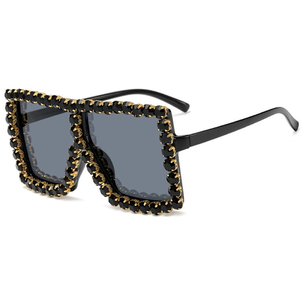Krystal Solbriller Funklende Rhinestone Koncertbriller Oversized Firkantede -farve:1 2025th