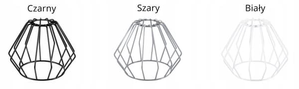 METAL LOFT LAMPE SKÆRM WIRE E27 HVID SORT LAMPE
