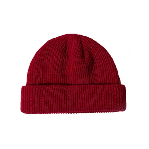 Burgundy Beanie Winter Hat Red Ribbed Hat