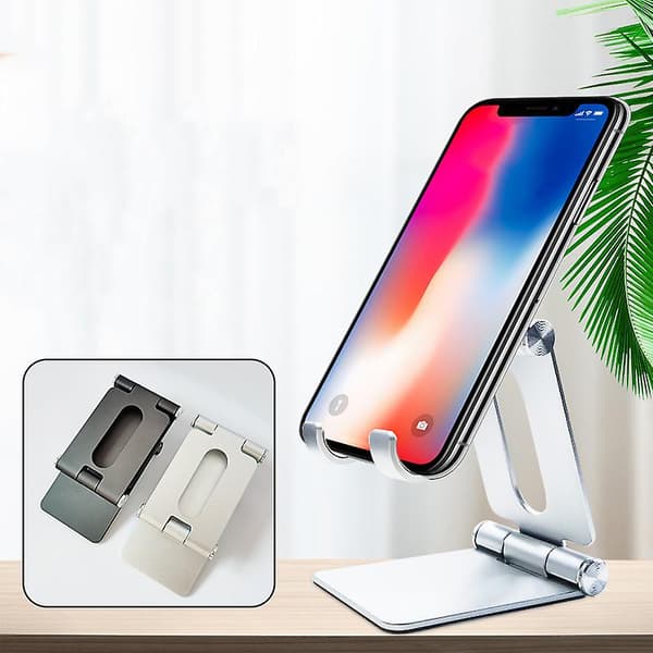 Mobiltelefon Tablet Stand Foldbart Stativ til Pro 12.9 11 10.2 Air Mini 2020, Grå