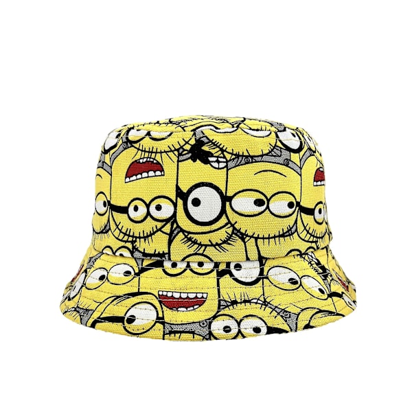 Minions Mote-Broderi Bøttehatt i Bomull - Strandhatt for Fiske