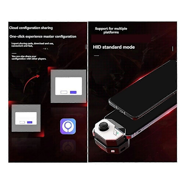 MB02 Mobiilipeli Joystick, HID-peliohjain Androidille ja iOS:lle, Moniyhteys: TYPE-C, USB, Bluetooth