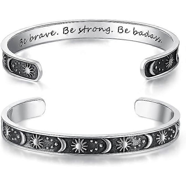 Inspirerande Armband för Kvinnor Tonårsflickor Personliga Presenter till Dotter Barnbarn Mamma Syster Vänner Rostfritt Stål Graverad Manschett Födelsedag