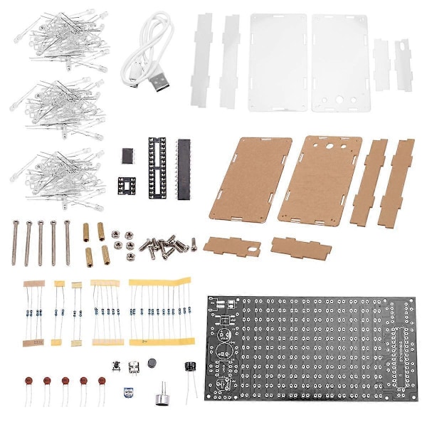 Mini Elektronisk Display Ljudaktiverad Hem Stereo Högtalare DIY Lödprojekt Kit