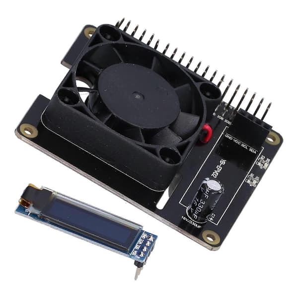 Strömförsörjningskort med kylfläkt RGB OLED-display för Raspberry Pi 4B 3B+/3B