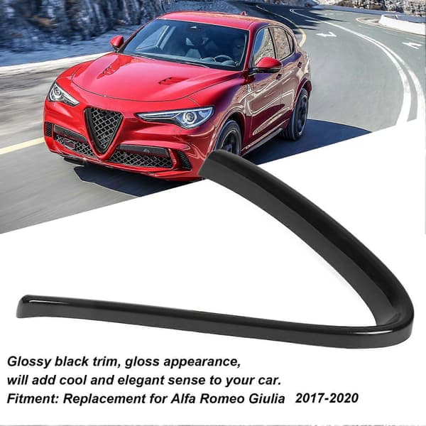 Front Grill Trim Blank Sort Ridsefast Udskiftning til Alfa Romeo Giulia 2017 til 2020