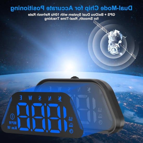 Digital Head-Up Display for Cars, Adjustable LED Speedometer with Overspeed Alarm and GPS Function for Various Vehicles