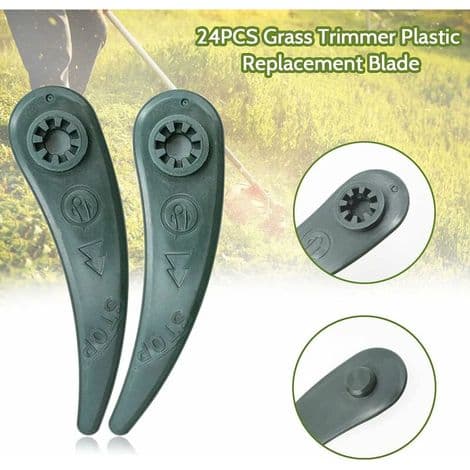 Erstatningsblader for gresstrimmer, pakke med 24 Bosch gresstrimmerblader for Bosch Durablade Art 23-18 LI Art 26-18 LI gresstrimmere, grønn