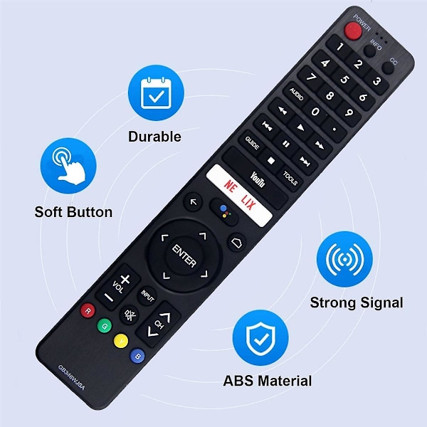GB346WJSA Stemmefjernkontroll Erstatning for Sharp Smart LCD LED TV Fjernkontroll