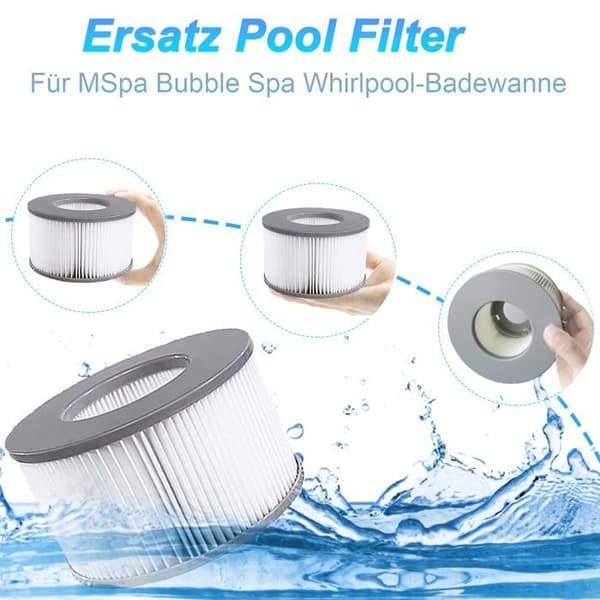 Spa Lite Filter til MSpa, 6 stk. filter til boblebad MSpa fra 2020 og fremefter, filter til MSpa Lite, vandfilterpatron