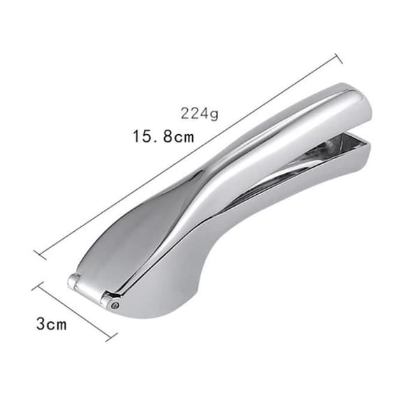 Garlic Press - Practical - Stainless Steel - Rustproof - Ergonomic Handle - Garlic and Ginger Press - Silver - 1 Piece