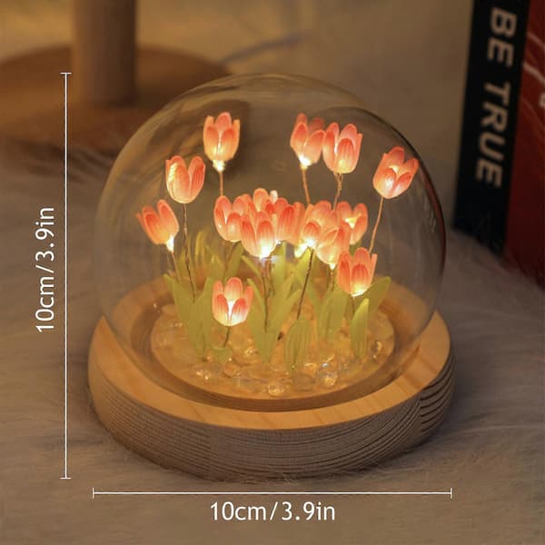 Kreativ Pink Tulip Natlampe LED Batteri Version 2024THO