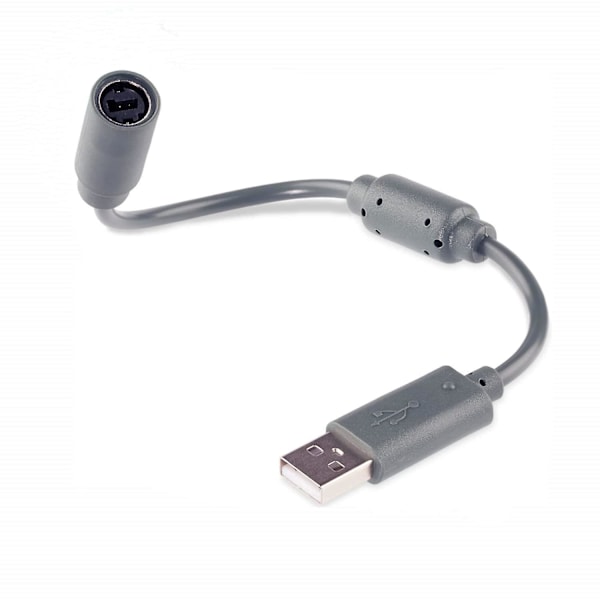 2 kpl Korvaava Dongle Usb Irrotettava Kaapeli Xbox 360 Langallisille Ohjaimille - Tummanharmaa