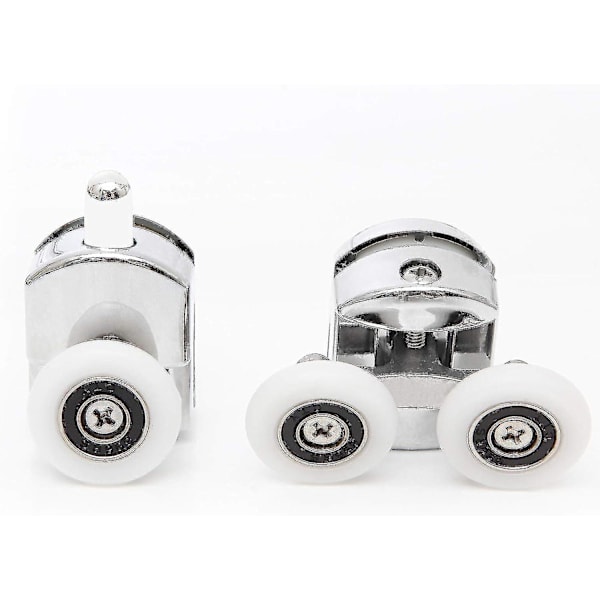 4 Pakning Glass Dusjdør Hjul, 23mm Diameter Solid Sink Legering Doble Trinser For Dusjkabinett, Dusjrom, Reservedeler-dwdz