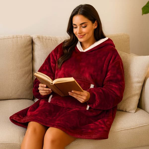 Oversize Fleece Sweatshirt Tæppe Rød