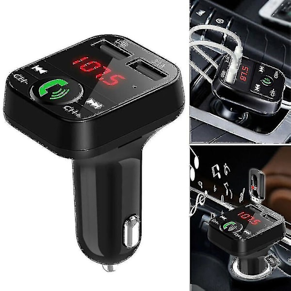 Trådløs Bluetooth Bil FM-sender 2 USB-lader Aux Adapter Håndsfritt Gratis Frakt
