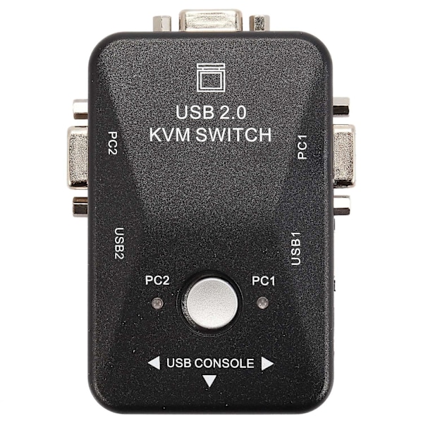 USB KVM-switch 2-ports VGA SVGA Switch Box USB 2.0 Mus & Tangentbord 1920X1440 Switch Box