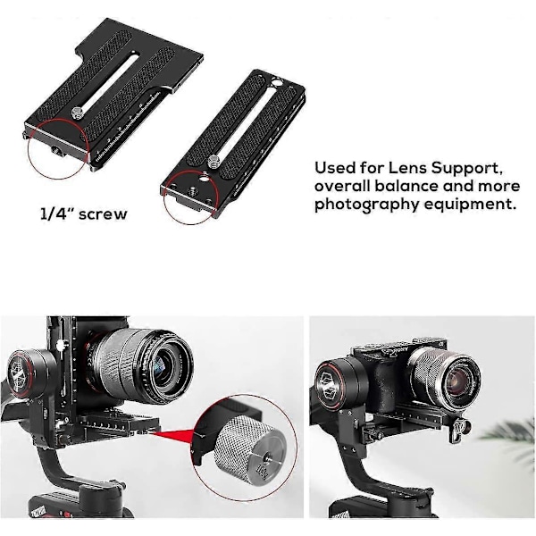 Aluminium L-fäste Vertikal Horisontell Snabbkopplingsplatta för Dji Ronin Rs2 Sc2 Zhiyun Weebill-s Gimbal Stabilisator Stativ Monopod och SLR