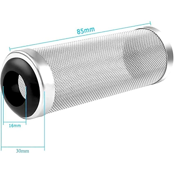 16mm Filterbeskyttelse Mesh 2 stk. Filterbeskyttelse i rustfritt stål, rekesikker trafikkbeskyttelse kurvnett (svart og hvit)