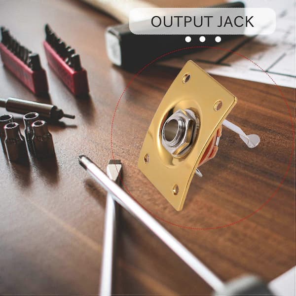 Firkantet Jack Plate Guitar Bas Jack 1/4 Output Input Jack Stik Til Elektrisk Guitar Dele & Ac