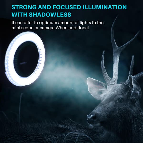 144 LED Ringlys for Mini Lampe Lys 6000k 0-100% Justerbar Hvit