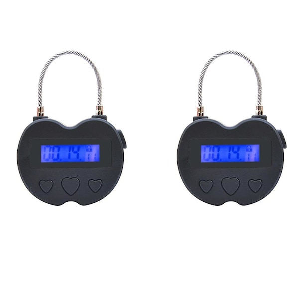 2x Älykäs Ajan Lukko Lcd Näyttö Ajan Lukko Usb Ladattava Väliaikainen Ajan Lukko Matkustus Elektroninen