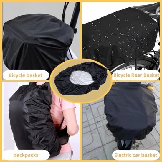 2-pack 70*80cm Waterproof Rain Covers for Bicycle Basket and Crate (Black)