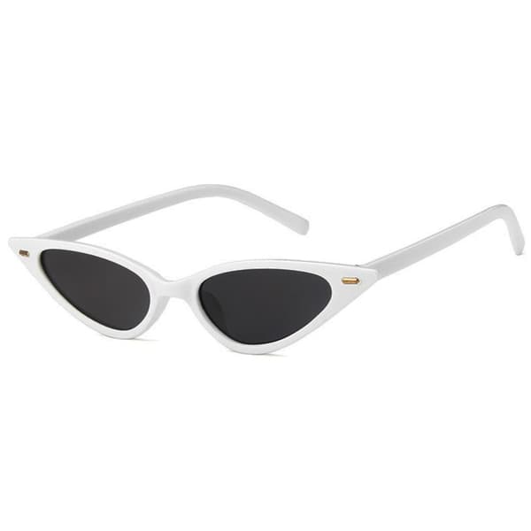 White Slim Sunglasses Dark Glass