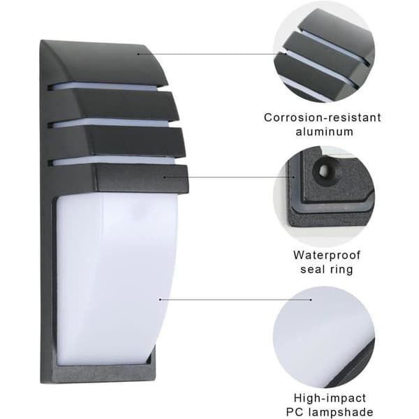 Outdoor Wall Lights/Gazebo Lighting - 2 Pack - 6W LED - IP65 Waterproof - Warm White 3000K