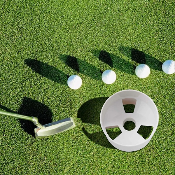 2.7Cm Öppning Utomhus Golf Träningsflagga Hålkopp Golf Träningshjälpmedel Tre Hål Vit Plast 2024THO
