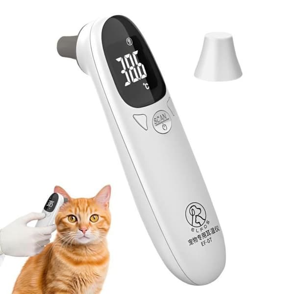 Kjæledyrtermometer - ABS-termometer - Øretemperaturmåler - USB oppladbart - Vanntett